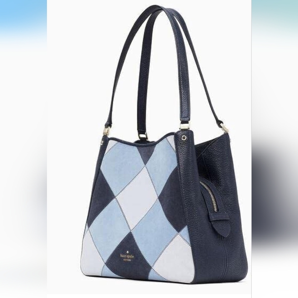 Kate Spade Blue Crossbody Bag with Gold Zipper NWT - Picture 2 of 10